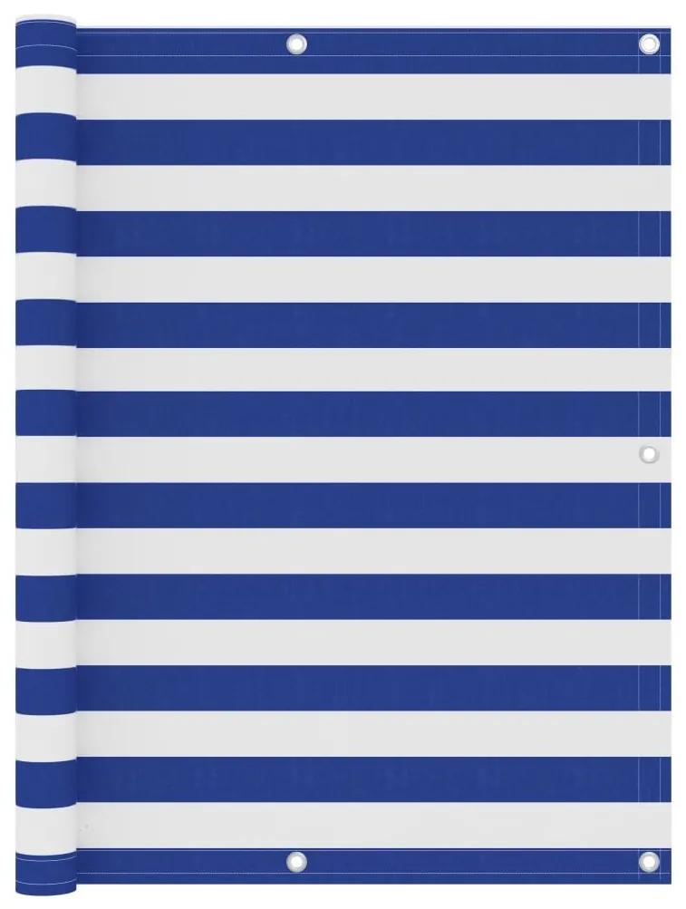 Διαχωριστικό Βεράντας Λευκό/Μπλε 120 x 300 εκ. Ύφασμα Oxford - Πολύχρωμο