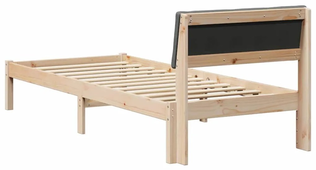 vidaXL Σκελετός Κρεβατιού με κεφαλάρι Καφέ και σκούρο γκρι 75 x 190 cm