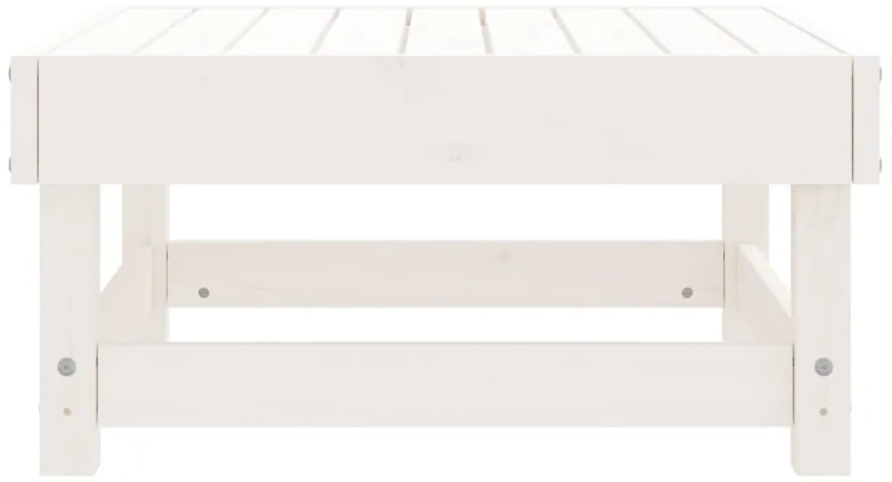 vidaXL Υποπόδιο Κήπου Λευκό από Μασίφ Ξύλο Πεύκου