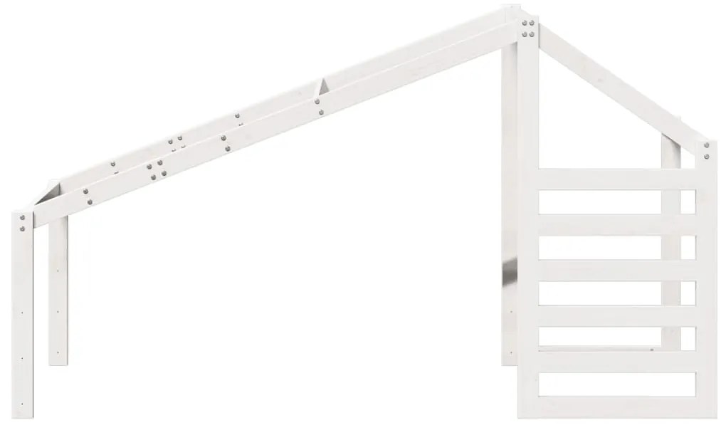 vidaXL Οροφή Κρεβατιού Παιδική Λευκό 198x87x113 εκ. Μασίφ Ξύλο Πεύκου