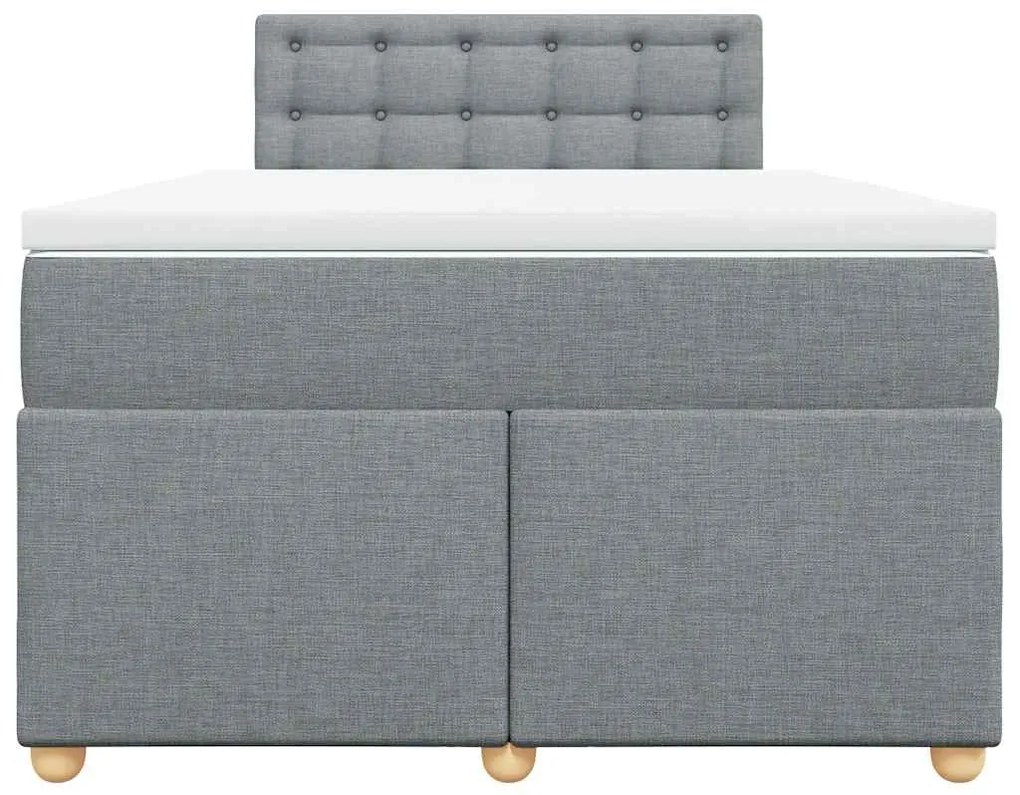 vidaXL Κρεβάτι Boxspring με Στρώμα Ανοιχτό Γκρι 120x190 εκ. Υφασμάτινο