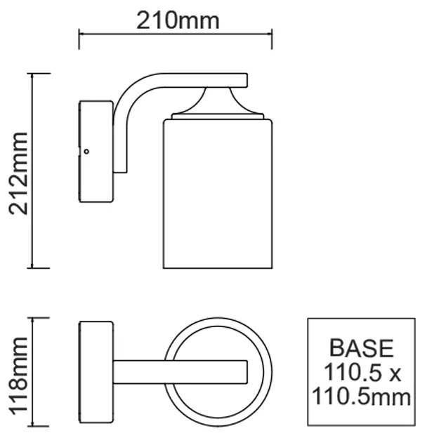 E27 WALL LUMINAIRE 230V AC DARK GREY IP54 MAX.60W