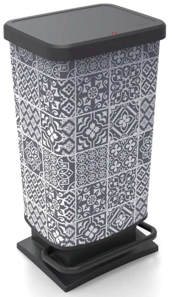 Κάδος Απορριμμάτων Paso 06910.001 Tiles 40Lt Grey Metal, Plastic