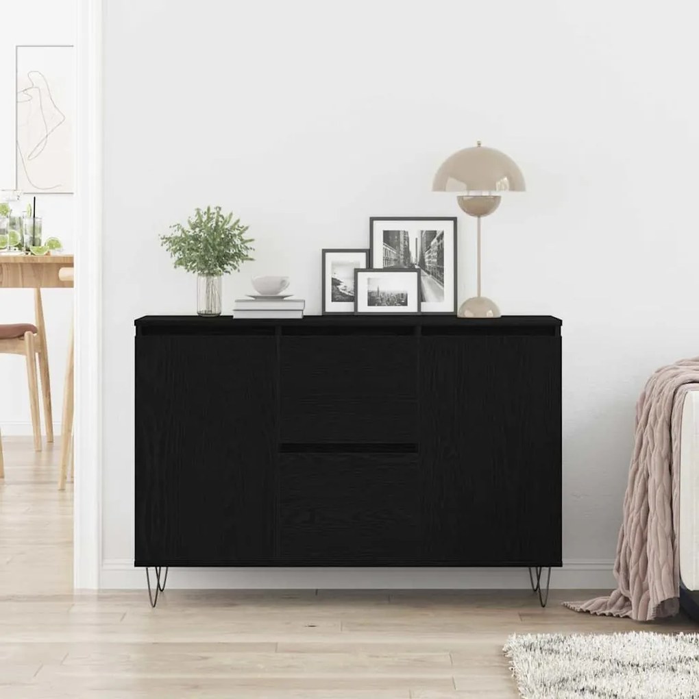 vidaXL Πλαϊνό γραφείο Μαύρη δρυς 101.5 x 35 x 70 εκ Επεξεργασμένο ξύλο