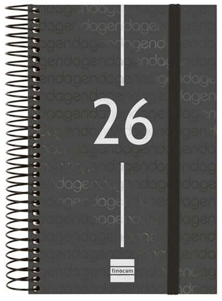 Ατζέντα Finocam YEAR Μαύρο 11,7 x 18,1 cm 2026