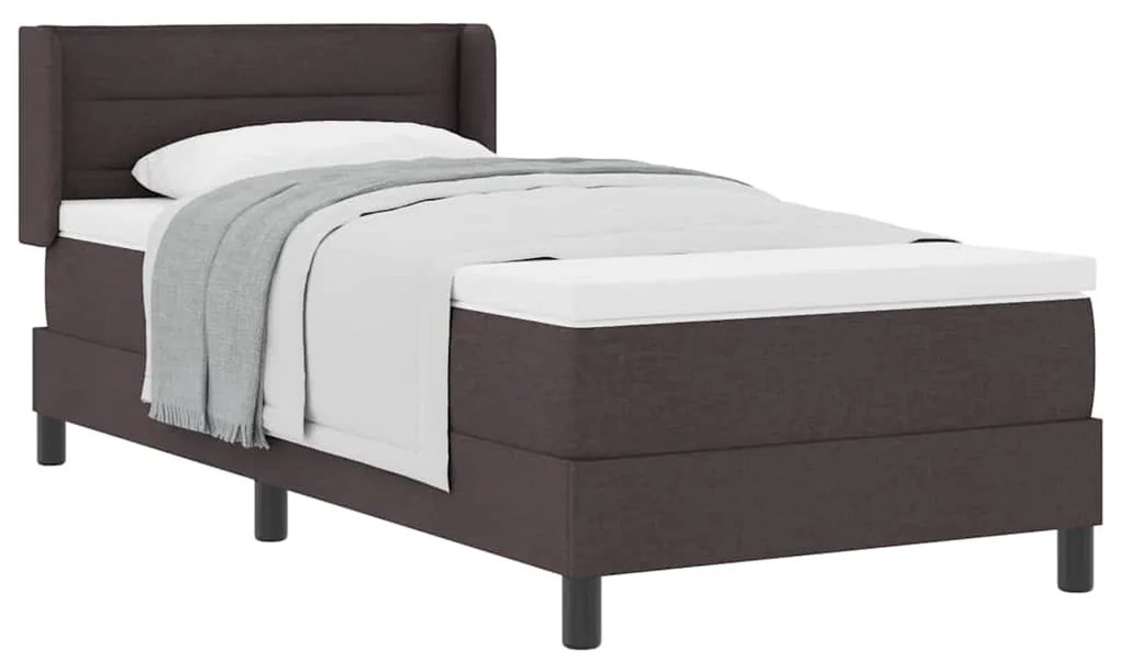 vidaXL Κρεβάτι box spring με στρώμα με στρώμα Σκούρο Καφέ 80 x 200 cm