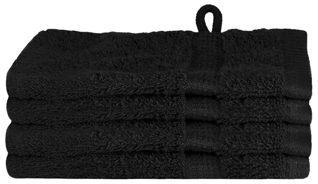 vidaXL Πετσέτες 4 pcs Μαύρο 15 x 21 cm Βαμβάκι