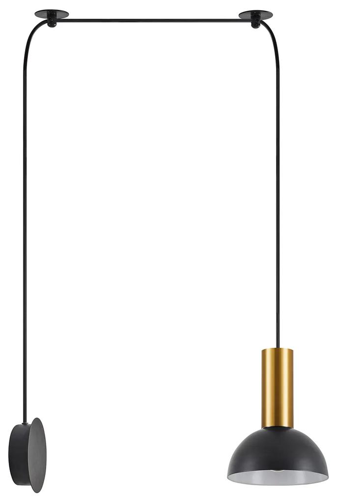 Φωτιστικό Τοίχου - Απλίκα SE21-GM-4-NM1W-MS3 ADEPT TUBE Gold Matt Wall Lamp Black Metal Shade+ - Μέταλλο - 77-8831