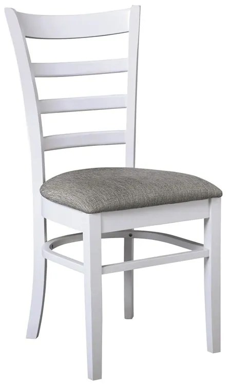 NATURALE Καρέκλα Άσπρο, Ύφασμα Γκρι  42x50x91cm [-Άσπρο/Γκρι-] [-Ξύλο/Ύφασμα-] Ε7052,4