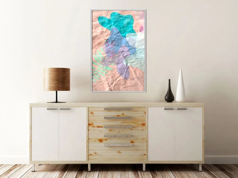 Αφίσα - Colourful Camouflage (Peach) - 20x30 - Χρυσό - Χωρίς πασπαρτού