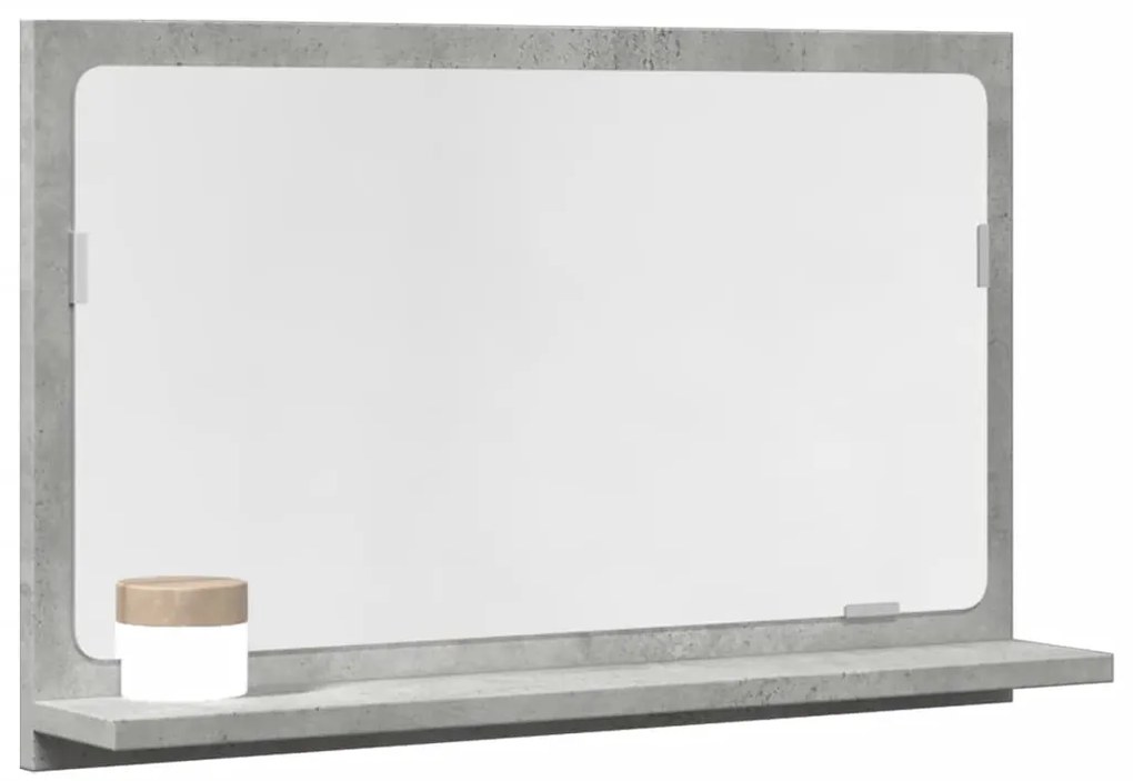 vidaXL Καθρέφτης Μπάνιου Γκρι Σκυροδέματος 60x11x37 εκ. Επεξ. Ξύλο