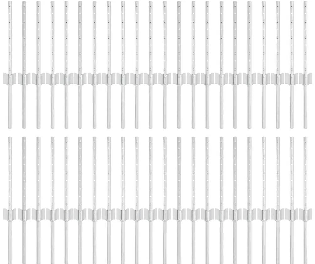 vidaXL Πό posts φράχτη 44 pcs Ασημί Γαλβανισμένος χάλυβας