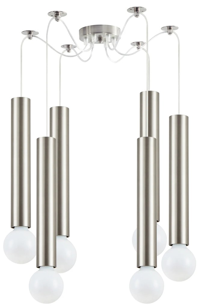 Φωτιστικό Οροφής  SE21-NM-5-NM6 ADEPT TUBE NICKEL MAT Nickel Matt Pendant+ - 51W - 100W - 77-8659