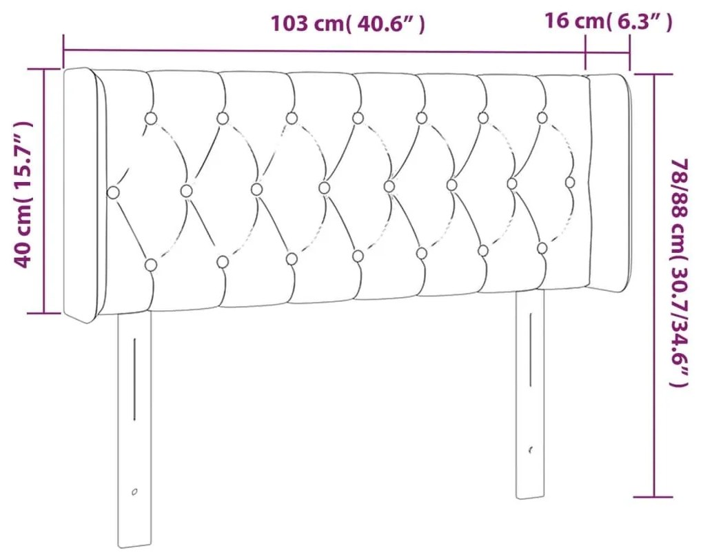 Κεφαλάρι Κρεβατιού LED Σκούρο Πράσινο 103x16x78/88εκ. Βελούδινο - Πράσινο