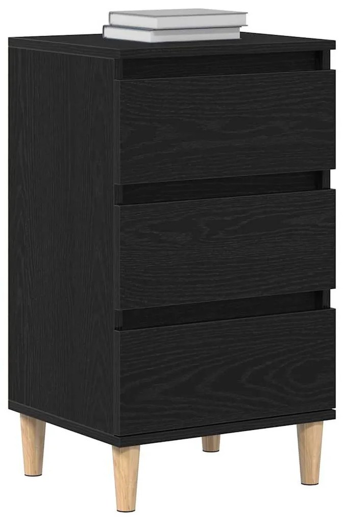 vidaXL Κομοδίνο Μαύρη δρυς 40 x 35 x 70 εκ. Επεξεργασμένο ξύλο