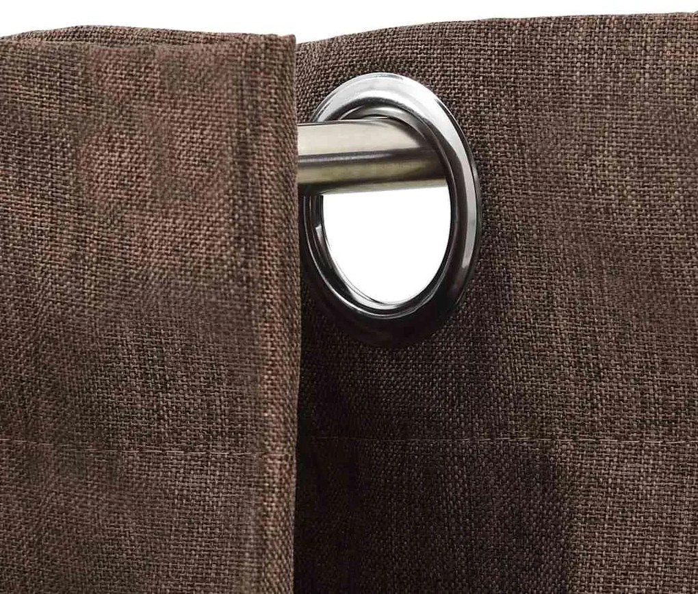 vidaXL Κουρτίνες Συσκότισης με Τρουκς/Όψη Λινού 2 τεμ Taupe 140x245 εκ