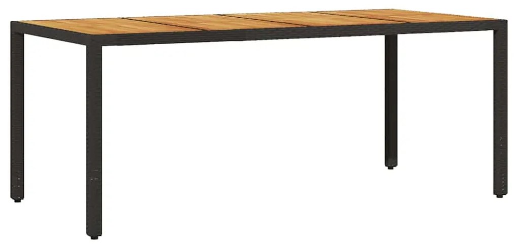 vidaXL Σέτ φαγητού για κήπο 7 pcs Μαύρο συνθετικό ρατάν