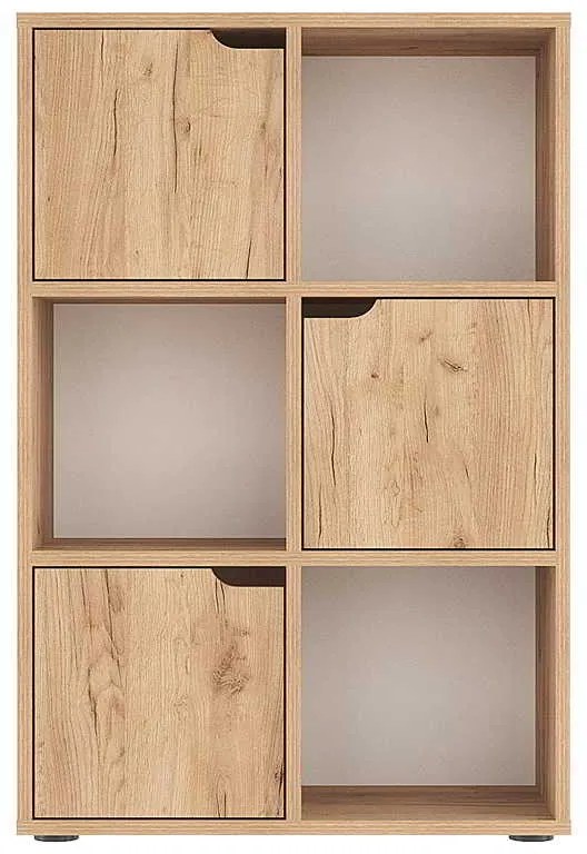 Βιβλιοθήκη Bookel pakoworld μελαμίνης σε oak απόχρωση 59.5x27.5x89εκ