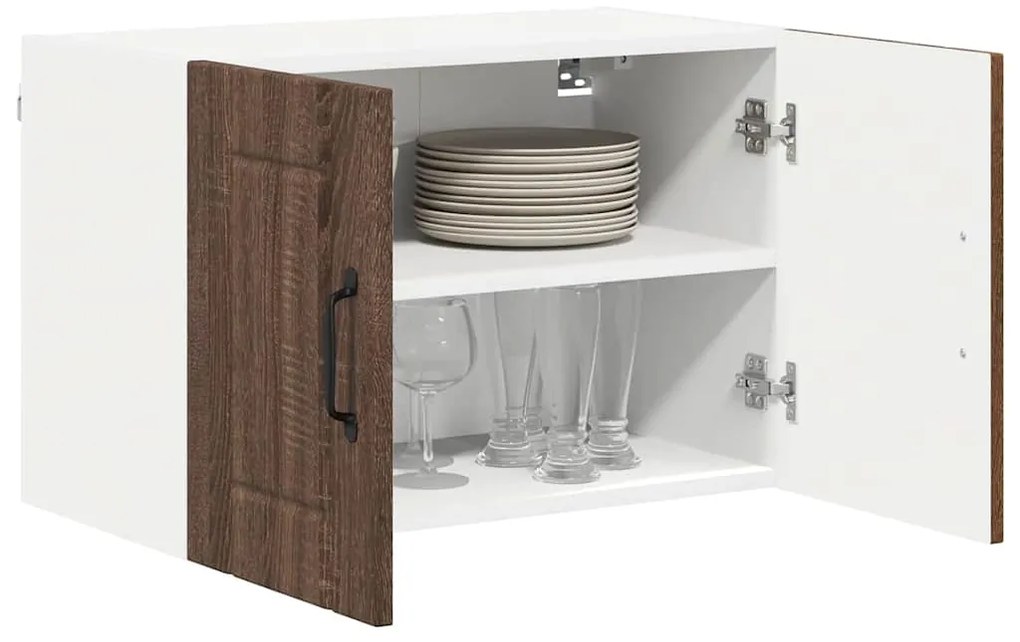 vidaXL Κρεμαστό ντουλάπι κουζίνας Επιτοίχιο Καφέ δρυς 60 x 31 x 40 εκ