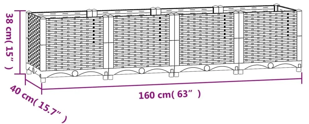 ΖΑΡΝΤΙΝΙΕΡΑ 160 X 40 X 38 ΕΚ. ΑΠΟ ΠΟΛΥΠΡΟΠΥΛΕΝΙΟ 310404