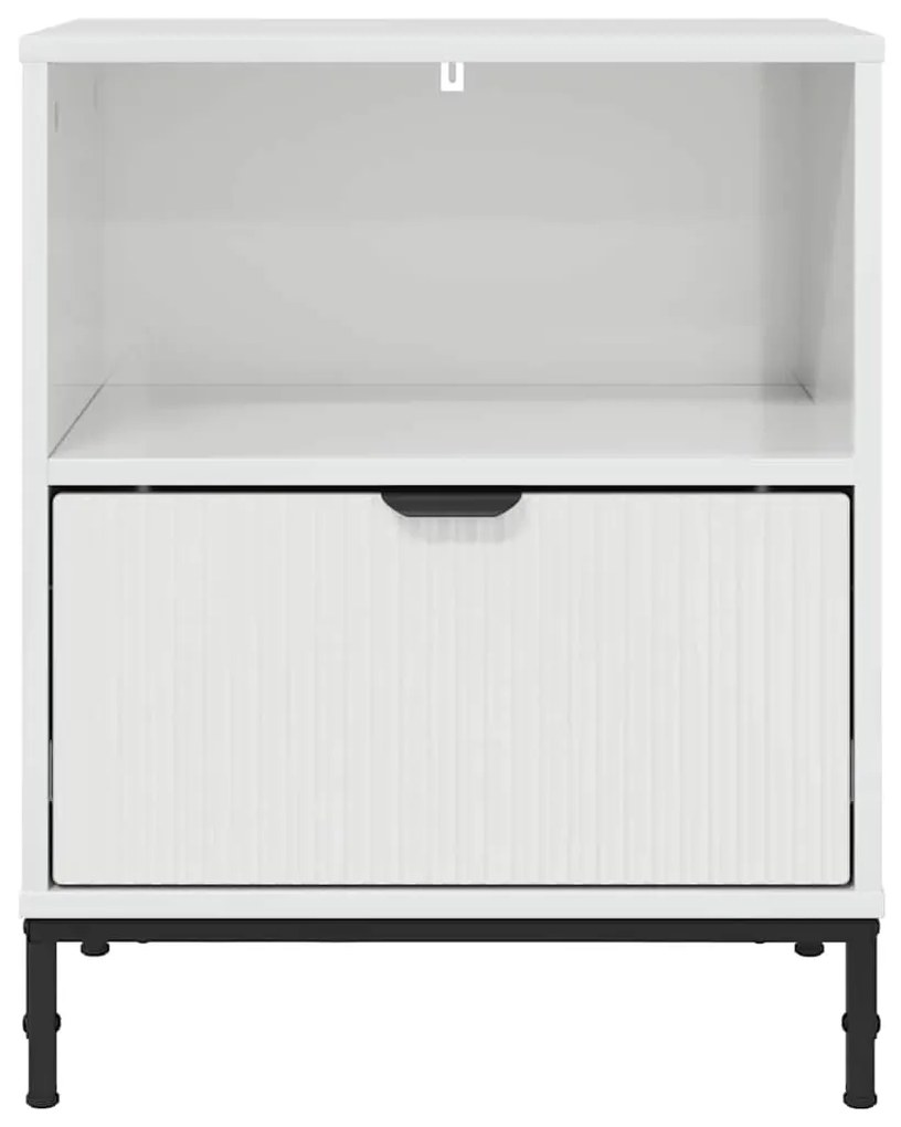 vidaXL Κομοδίνα με συρτάρι 2 pcs Γυαλιστερό λευκό 49 x 36 x 61 εκ