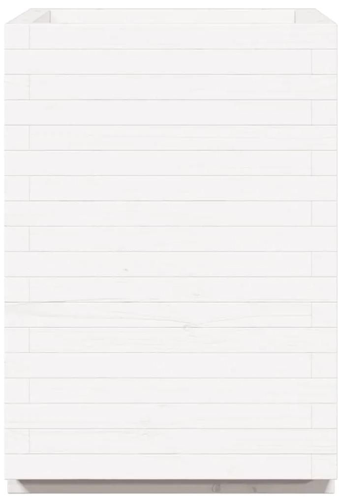 vidaXL Ζαρντινιέρα Λευκή. 50x50x72,5 εκ από Μασίφ Ξύλο Πεύκου