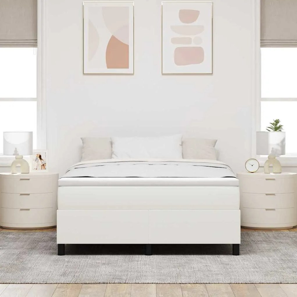 vidaXL Κρεβάτι με ελατήρια Κρεμ 140 x 200 cm Βελούδο