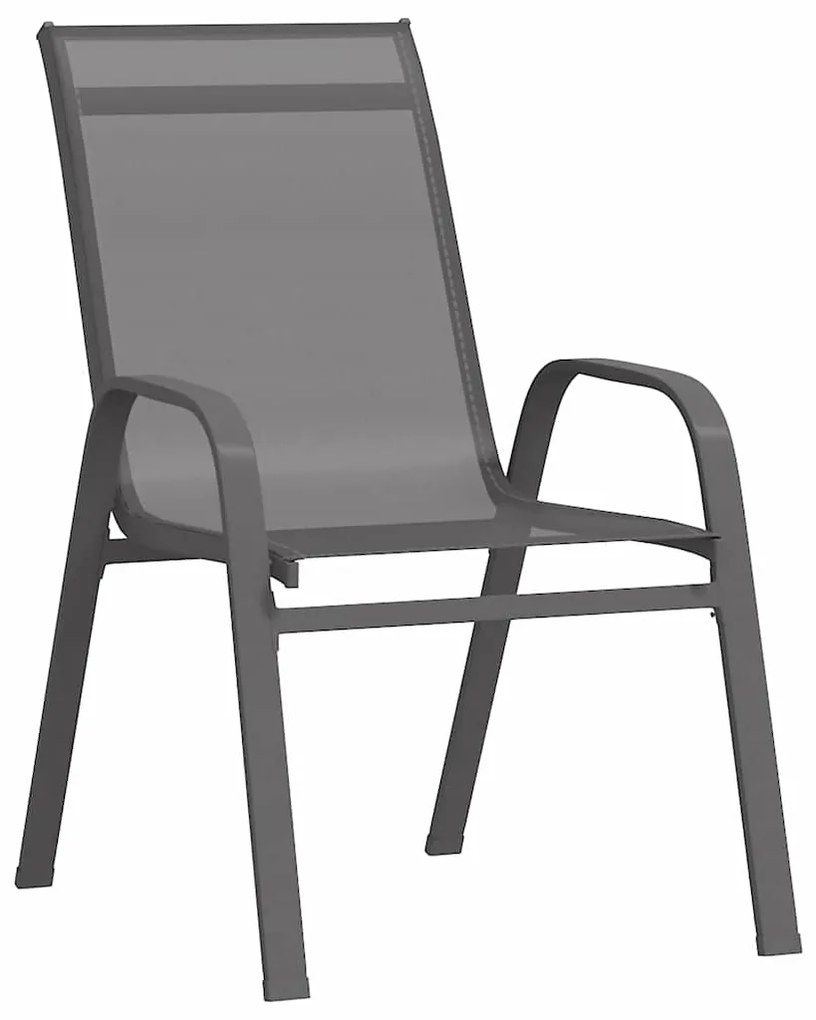 vidaXL Σέτ φαγητού για κήπο 5 pcs Γκρι Textilene και ατσάλι