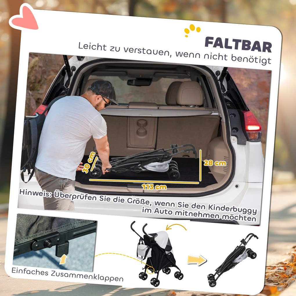 Καρότσι κατοικίδιων PawHut, ιμάντες ασφαλείας, παράθυρα από δίχτυ, 76L x 44W x 103H cm, Ανοιχτό γκρι