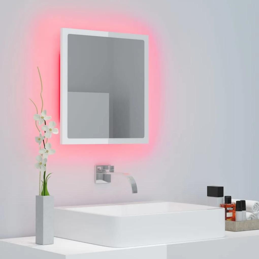 Καθρέφτης Μπάνιου με LED Γυαλ. Λευκό 40x8,5x37 εκ. Ακρυλικός - Λευκό