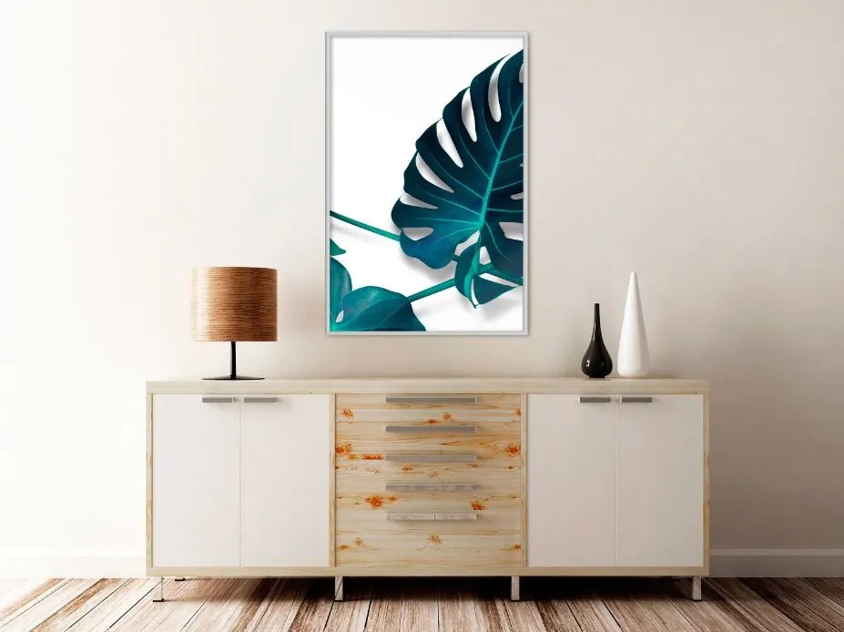 Αφίσα - Turquoise Monstera I - 20x30 - Χρυσό - Χωρίς πασπαρτού