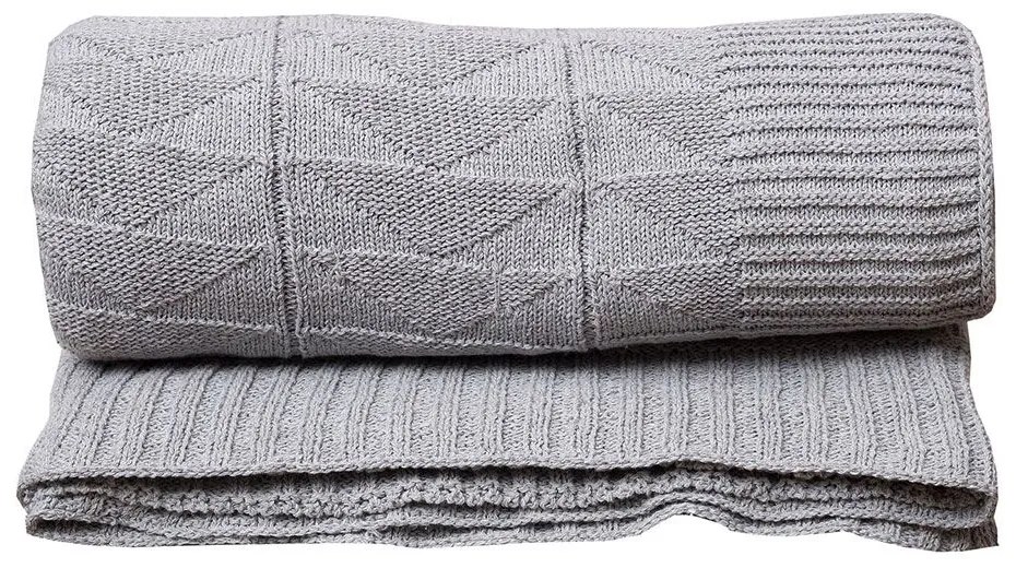 Κουβέρτα Καναπέ Πλεκτή Νόλαν Grey Viopros 125X170 100% Cotton