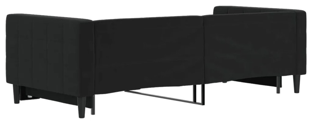vidaXL Καναπές Κρεβάτι Συρόμενος Μαύρος 90 x 200 εκ. Βελούδινος