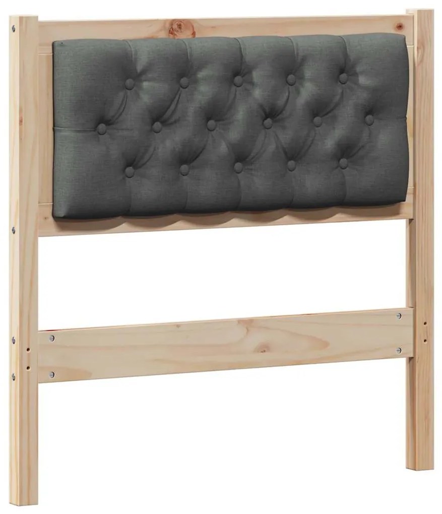 vidaXL Κεφαλάρι Άλλο Καφέ και σκούρο γκρι 80 cm Μασίφ ξύλο πεύκου