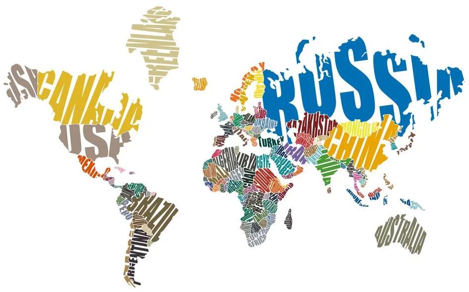 Εικόνα στον παγκόσμιο χάρτη φελλού από επιγραφές - 120x80  flags
