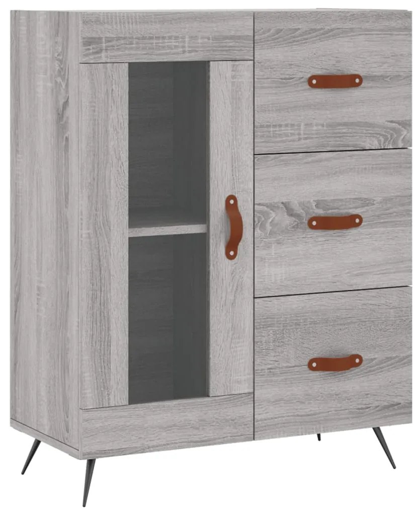 vidaXL Ντουλάπι Γκρι Sonoma 69,5 x 34 x 180 εκ. Επεξεργασμένο Ξύλο