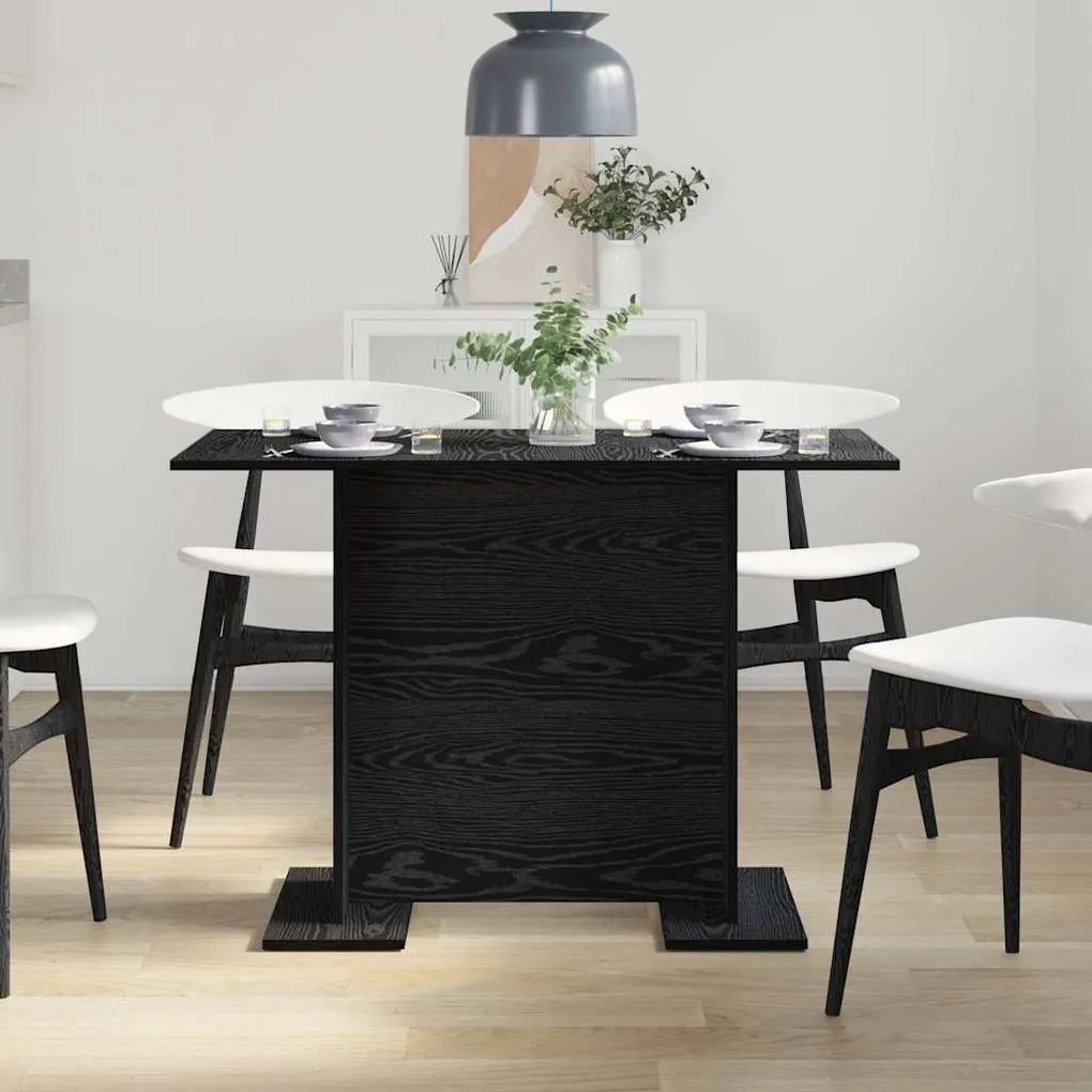 vidaXL Τραπεζαρία Μαύρη δρυς 110 x 60 x 75 cm Επεξεργασμένο ξύλο