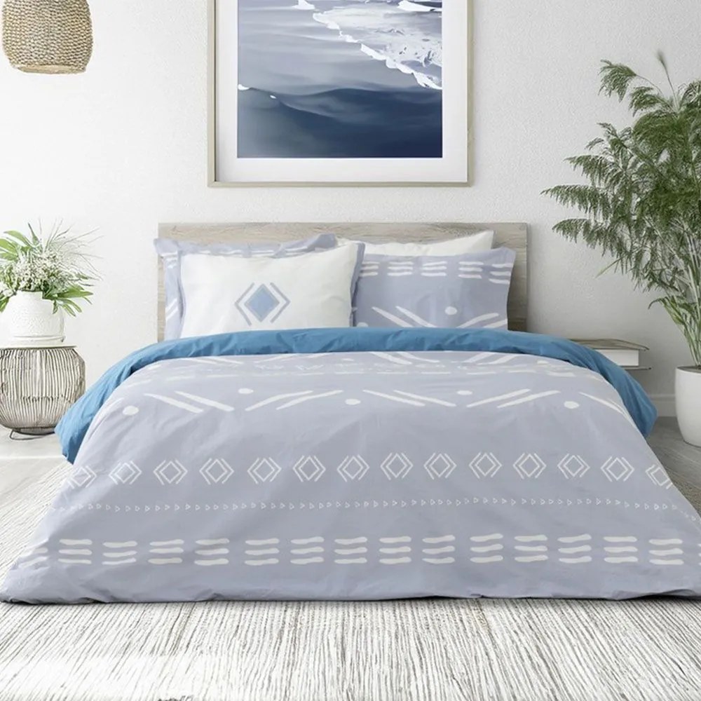 Σεντόνια Raiza (Σετ 3τμχ) Grey-Blue Nima Μονό 170x260cm 100% Cotton