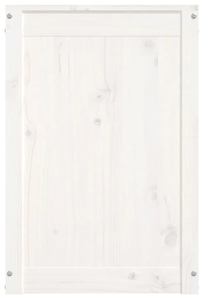 vidaXL Καλάθι Ρούχων Λευκό 44x44x66 εκ από Μασίφ Ξύλο Πεύκου