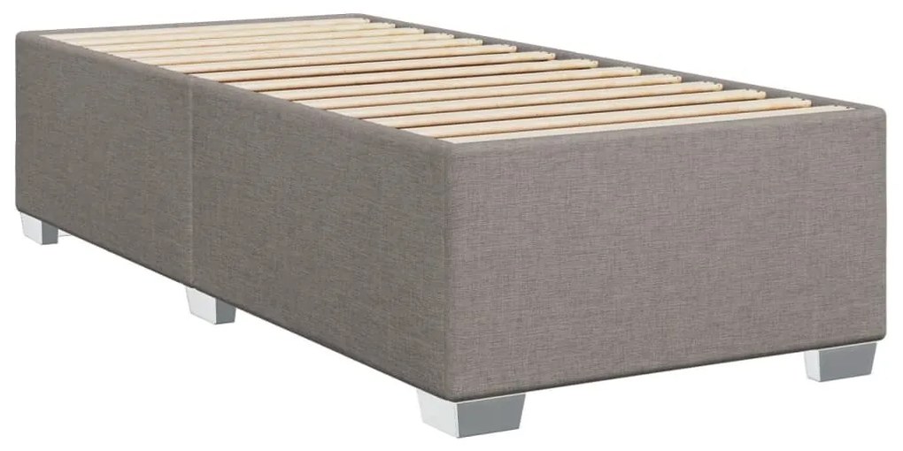 Κρεβάτι Boxspring με Στρώμα Taupe 80x200 εκ. Υφασμάτινο - Μπεζ-Γκρι