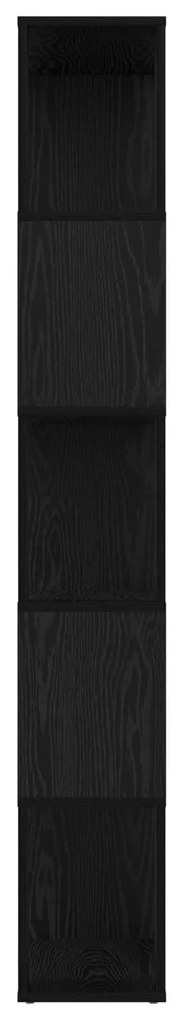 vidaXL Βιβλιοθήκη Μαύρη Οξυά 80 x 24 x 159 εκ Επεξεργασμένο ξύλο