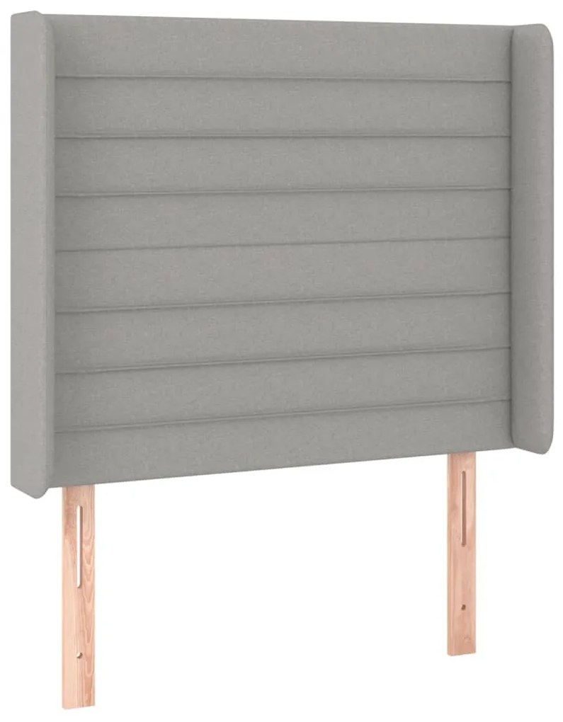 vidaXL Κρεβάτι Boxspring με Στρώμα & LED Αν.Γκρι 100x200εκ. Υφασμάτινο