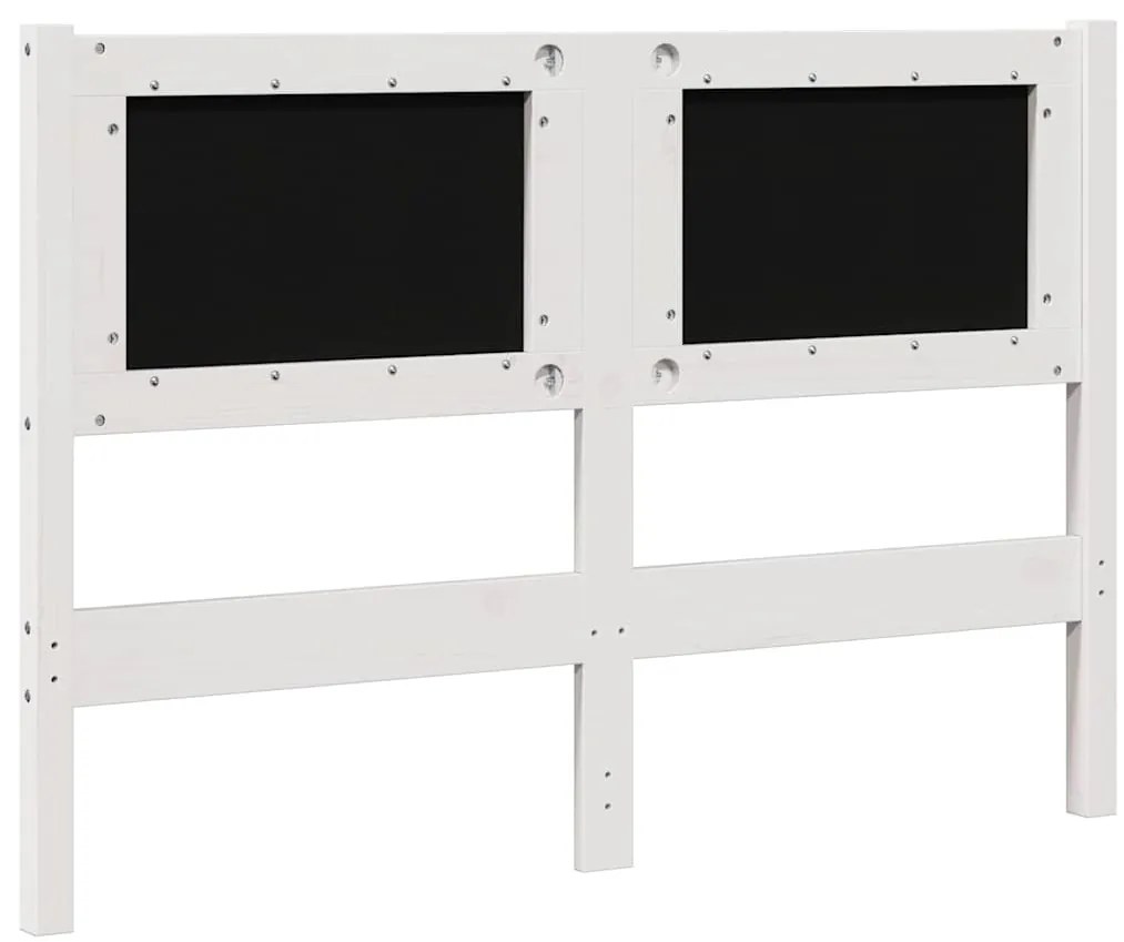 vidaXL Ταπετσαρισμένο κεφαλάρι Λευκό 120 cm Στερεά ξυλεία πεύκου