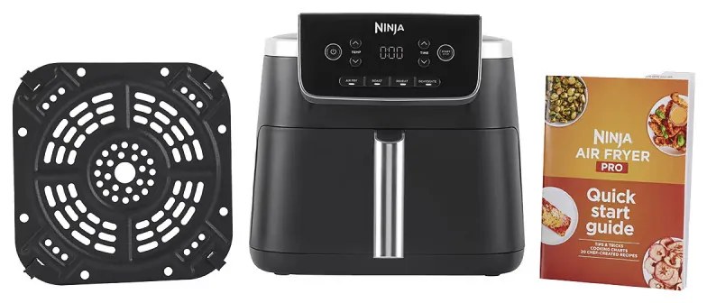 Φριτέζα ζεστού αέρα Ninja AF140EU PRO, 1750W, 4.7 l, 40-240C, 4 προγράμματα, Χρονοδιακόπτης, AirCrisp, Αντικολλητική επίστρωση, Μαύρο