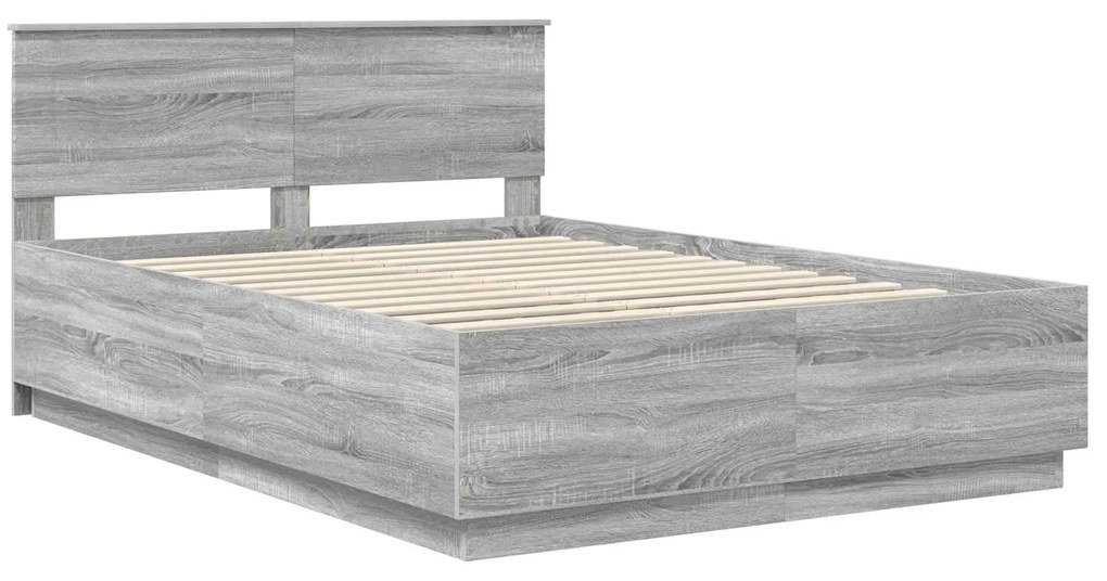 vidaXL Σκελετός Κρεβατιού με κεφαλάρι Γκρίζο Σονομα 160 x 200 cm