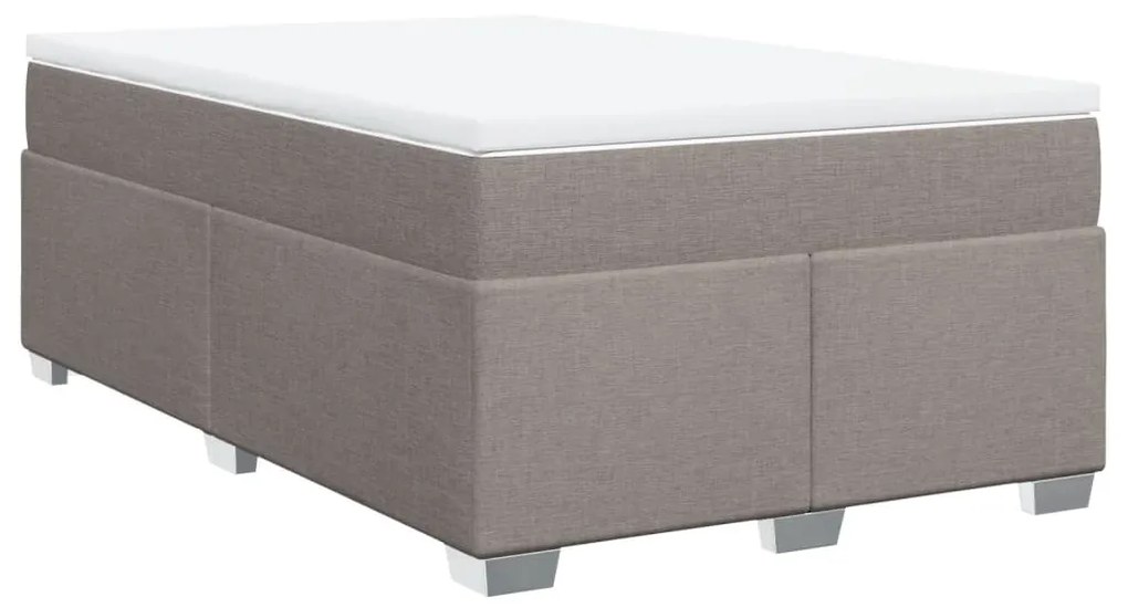 vidaXL Κρεβάτι Boxspring με Στρώμα Taupe 120x200 εκ. Υφασμάτινο