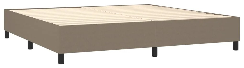 vidaXL Κρεβάτι Boxspring με Στρώμα &amp; LED Taupe 200x200 εκ. Υφασμάτινο