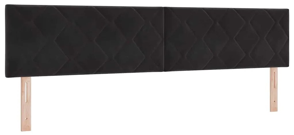 vidaXL LED Κεφαλοκρεβάτι με διαμαντοσχεδίαση, μπλοκ, μαύρο, 200 εκ