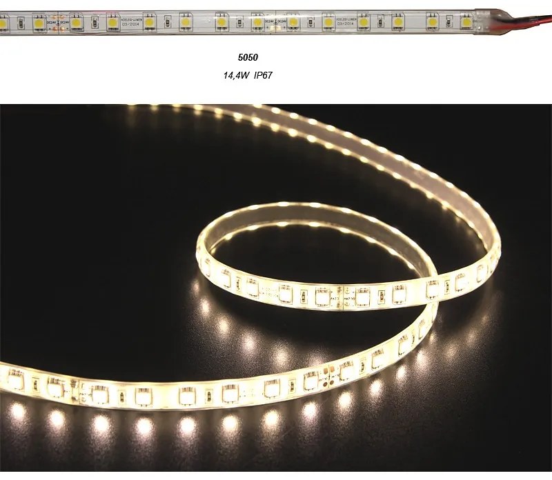 Adeleq Ταινία Led 5 Μέτρα 24Vdc 14.4W Και 60Led Ανά Μέτρο Ip67 Eco Θερμό 30-44124900