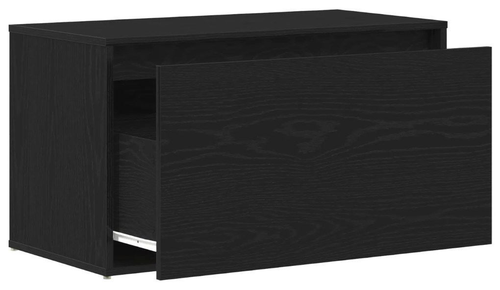 vidaXL Παγκάκι Εισόδου Μαύρο Δρυς 80x40x45 εκ Ξύλο Επεξεργασμένο